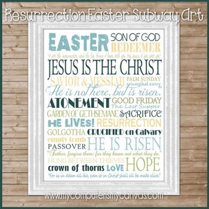 SAVIOR Easter Resurrection Subway Art Printable INSTANT Download image 1