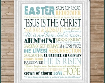 SAVIOR Easter Resurrection Subway Art -  Printable INSTANT Download