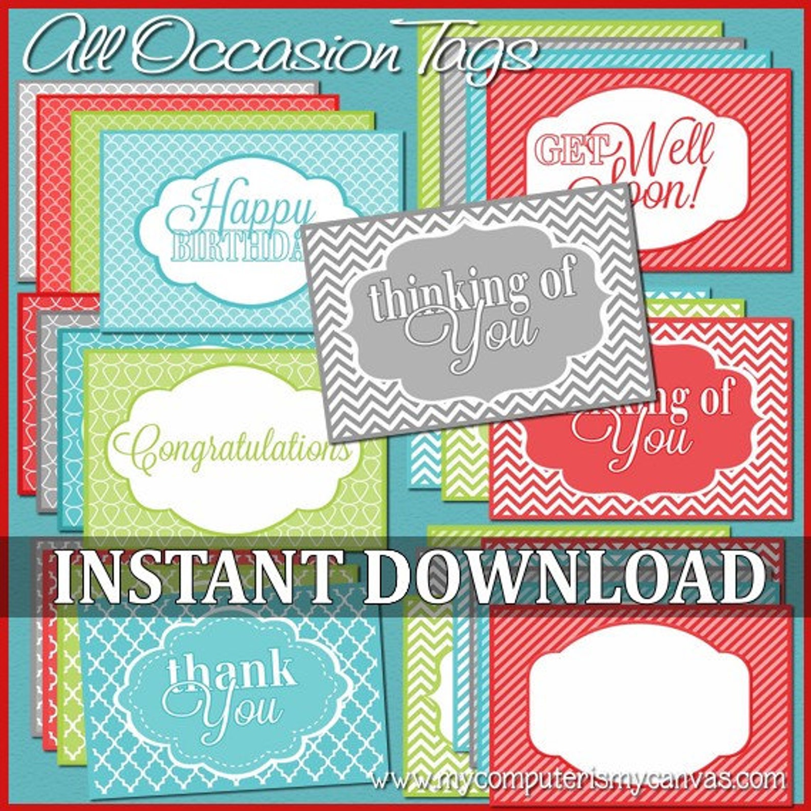 All Occasion Gift &amp;treat Tags Printable INSTANT Download | Etsy