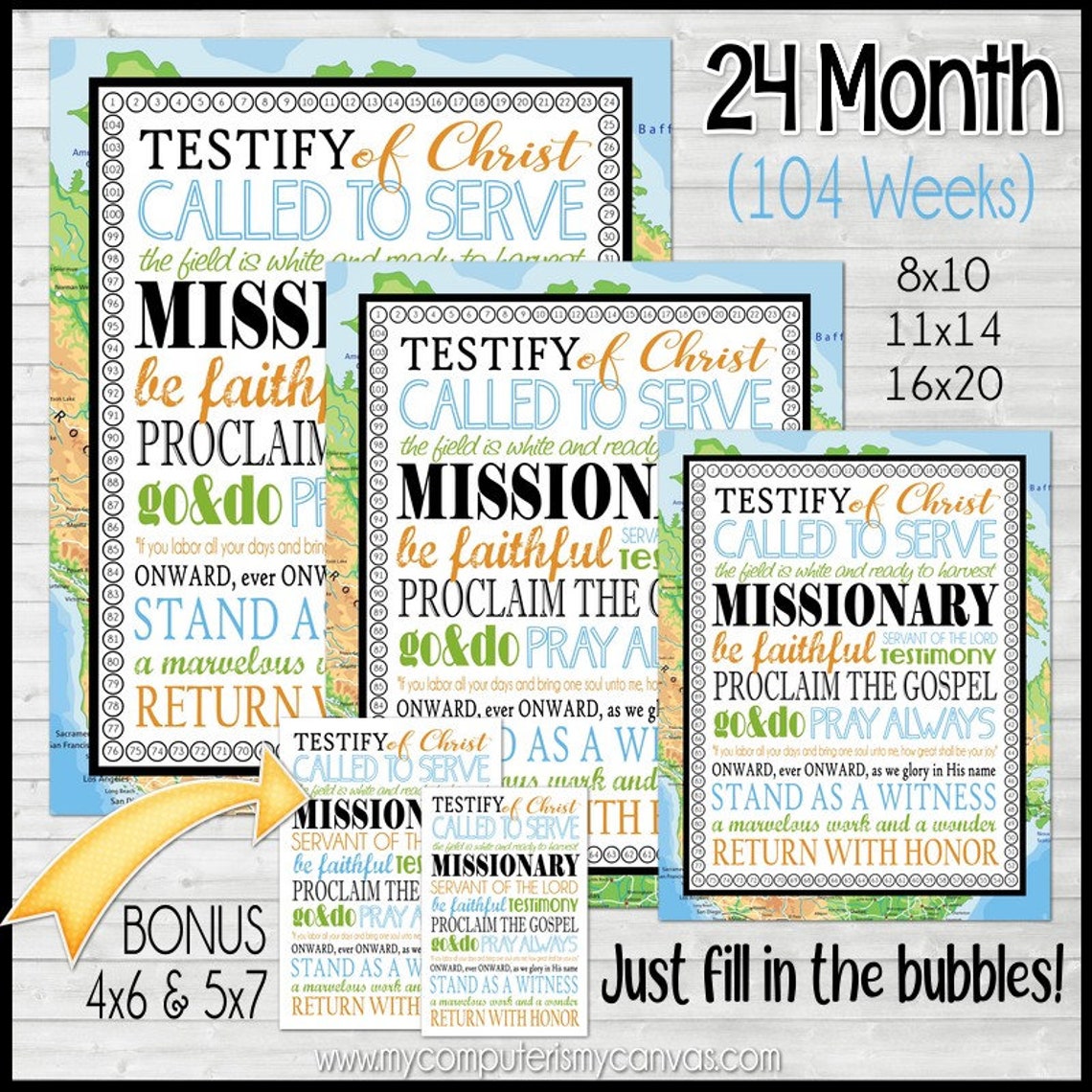 LDS Missionary Countdown Chart Sister or Elder 24 Month 18 | Etsy