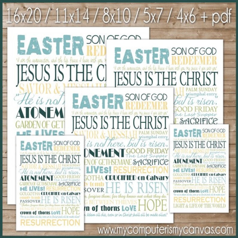 SAVIOR Easter Resurrection Subway Art Printable INSTANT Download image 2