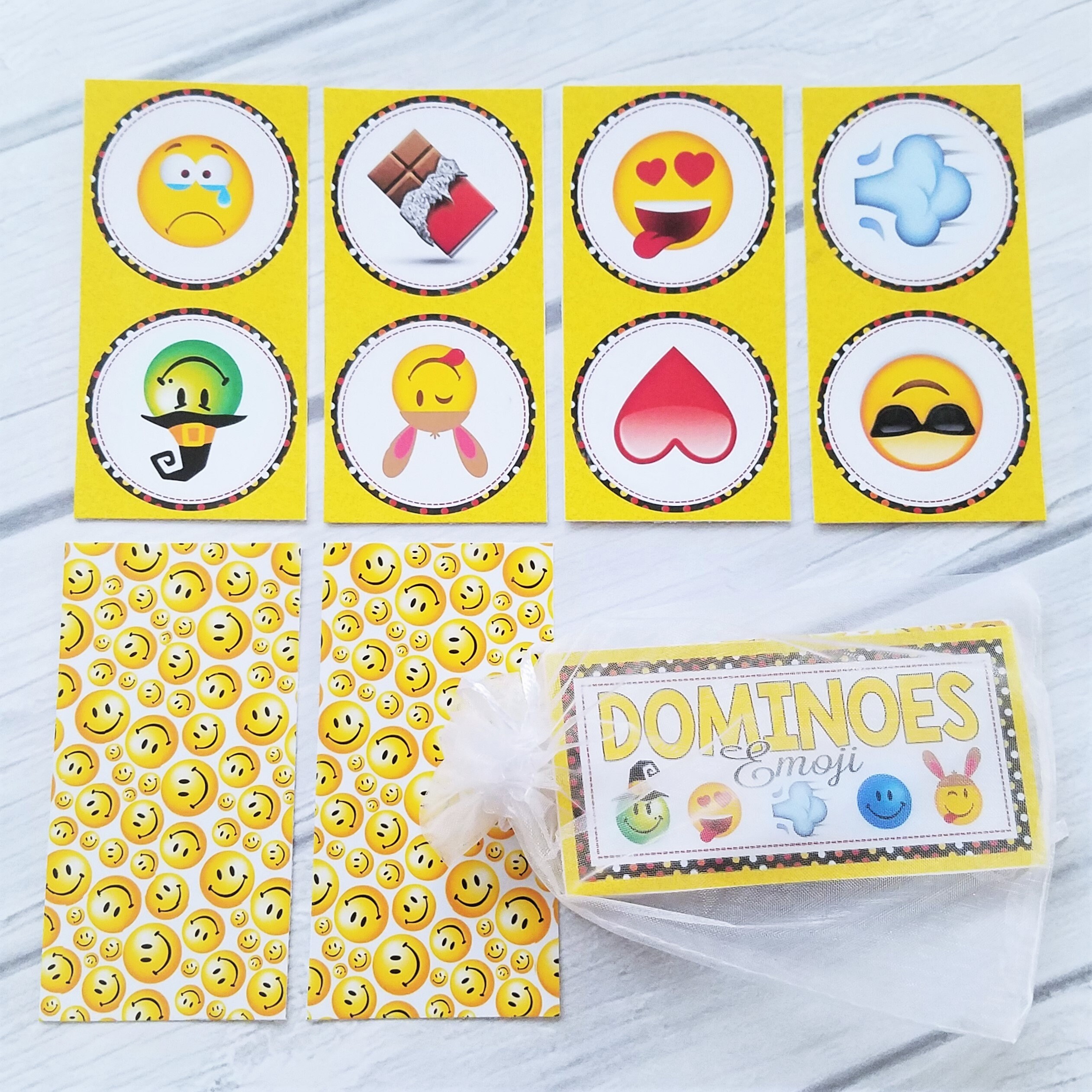 EMOJI DOMINOES Printable Game Emoji Game Emoji Party Etsy