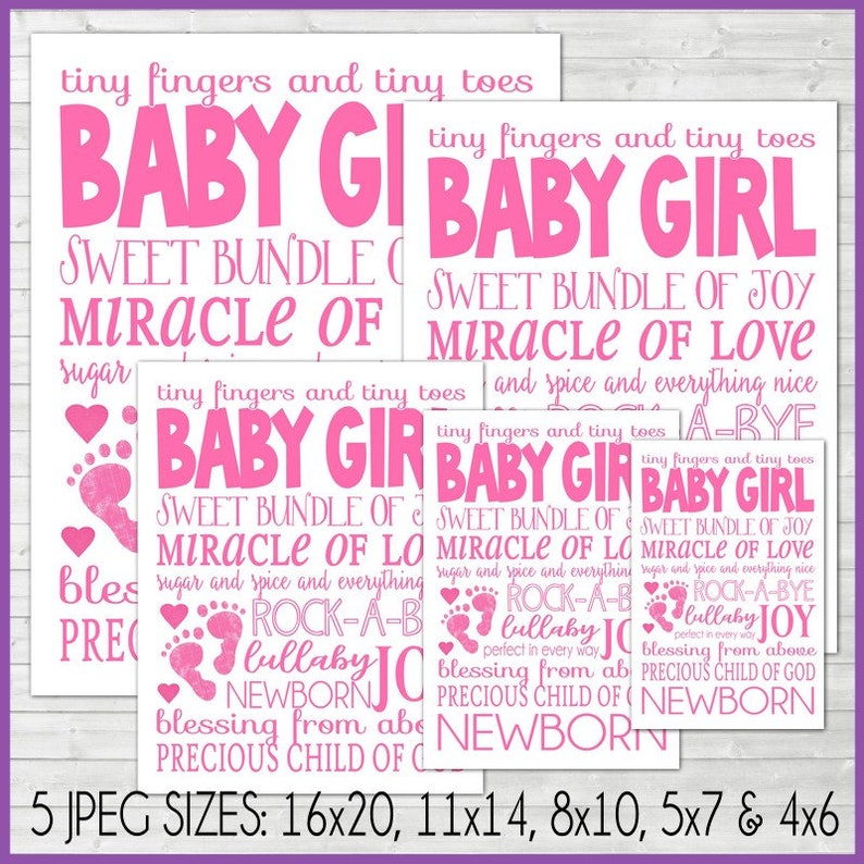 BABY Subway Art BUNDLE Baby Girl Subway Art Baby Boy Subway Etsy