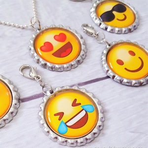 EMOJI BOTTLE CAP Images, Smiley Face, Emoji Party Favor, Don't Worry Be ...