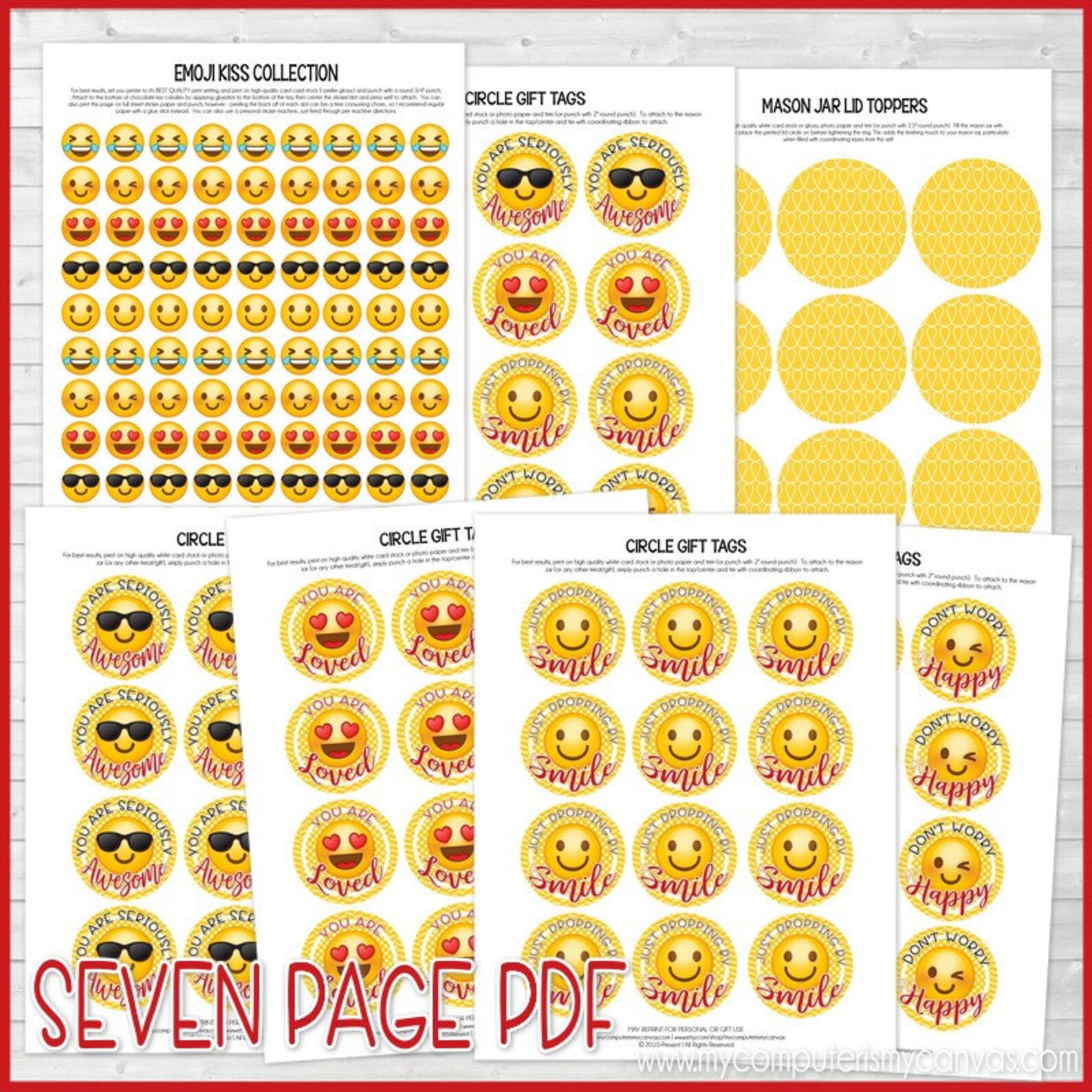 EMOJI Kiss Printables Box of Sunshine Scatter Sunshine - Etsy