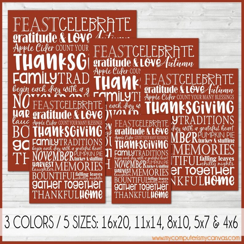 THANKSGIVING Subway Art November Subway Art PRINTABLE Wall - Etsy