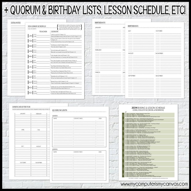 EDITABLE 2024 YM Quorum Presidency & YM Advisor Planner, Young Men's Calendar, Priesthood Quorum Calendars, lds Printable Instant Download image 3