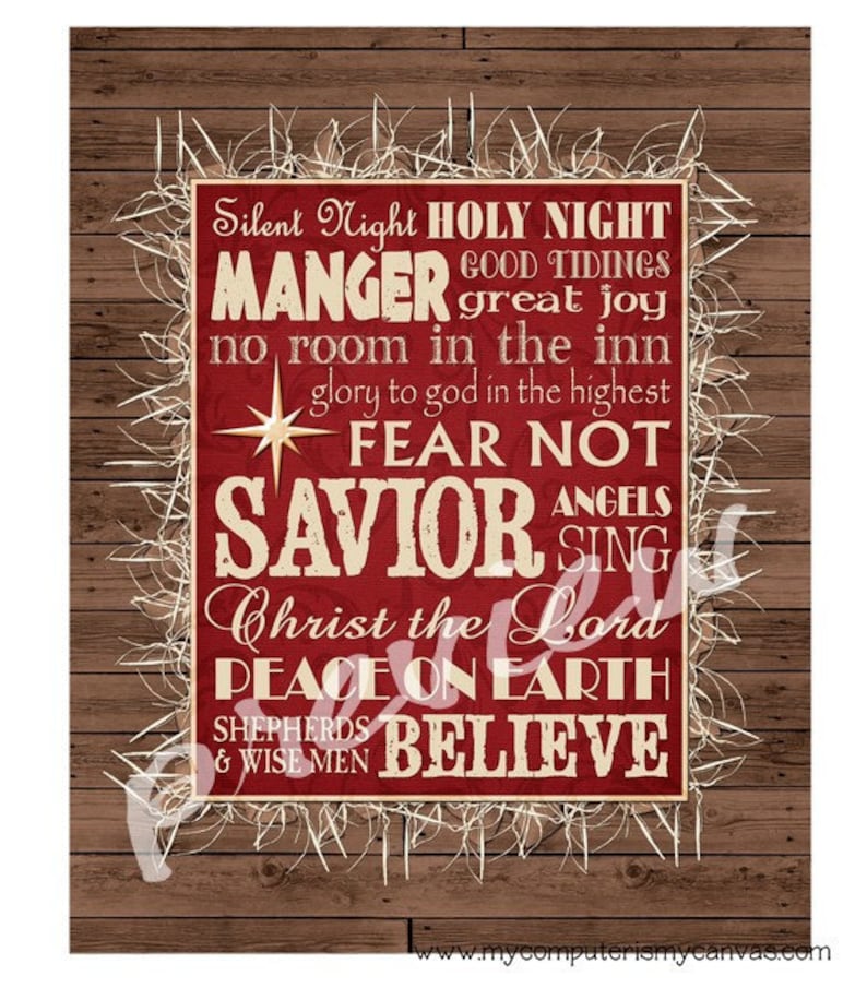 Christmas Manger Nativity Subway Art Printable INSTANT DOWNLOAD image 4