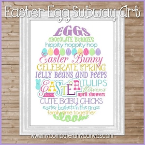 EASTER Egg Subway Art -  Printable INSTANT Download
