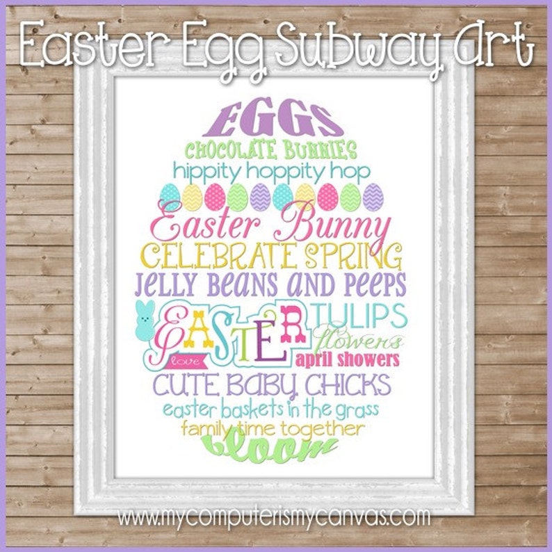 EASTER Egg Subway Art Printable INSTANT Download - Etsy