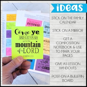 2024 Come Follow Me WEEKLY STICKY NOTES, Post-it Note Template, Weekly ...