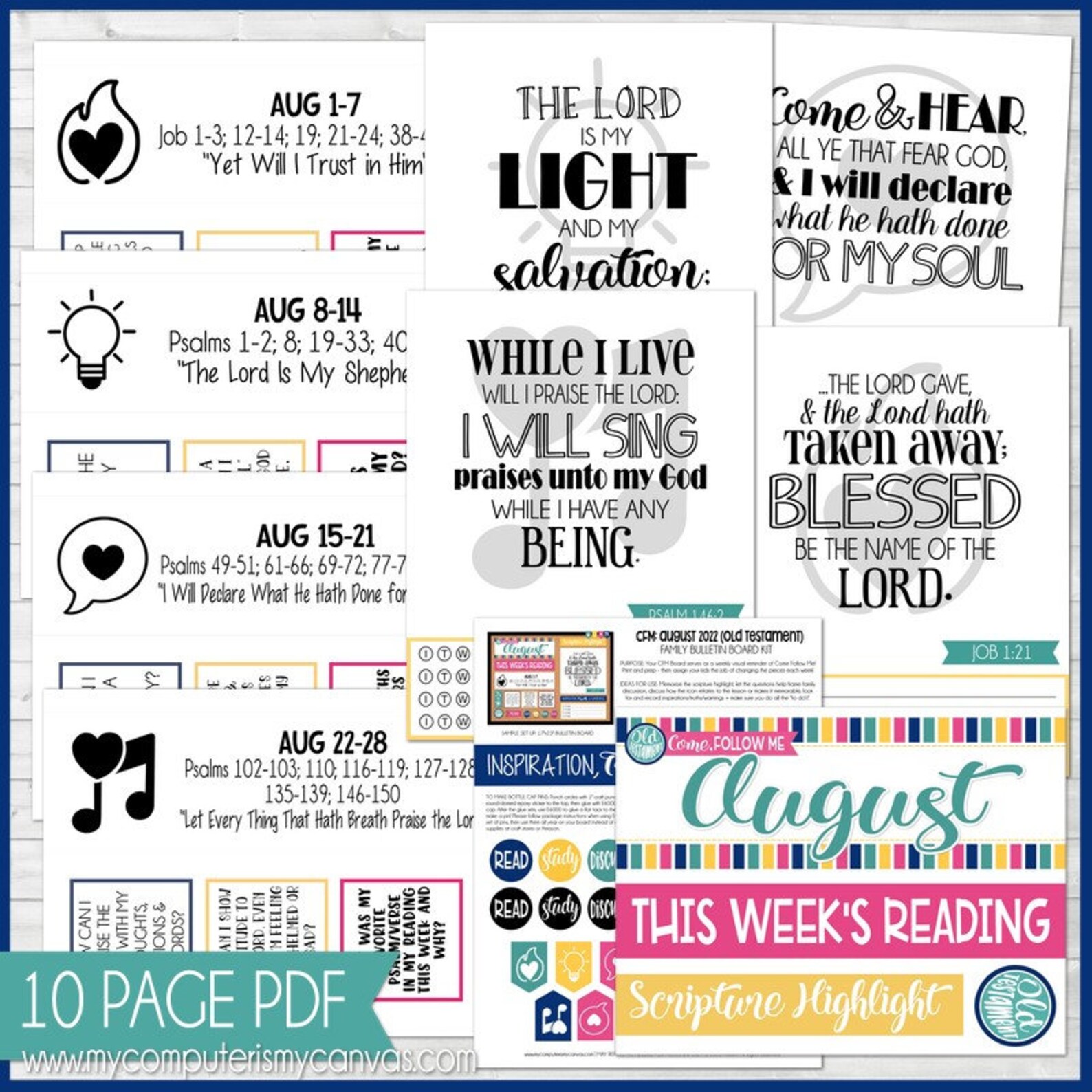 AUGUST 2022 Come Follow Me Family FULL Bulletin Board Kit Old Etsy