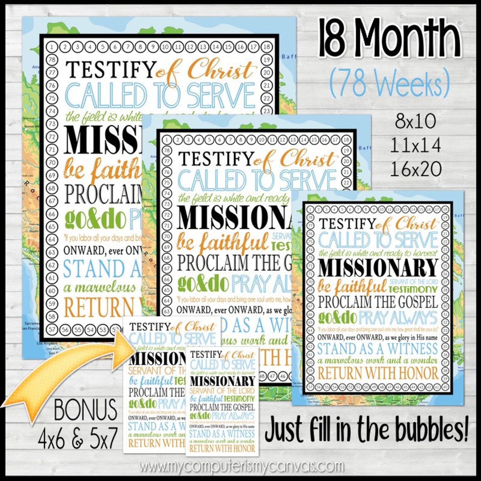 LDS Missionary Countdown Chart Sister or Elder 24 Month 18 - Etsy