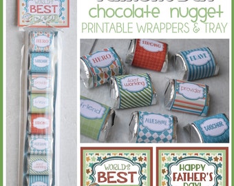 Father's Day Chocolate Nugget Wrappers, CANDY favor or Treat for DAD - Printable INSTANT Download