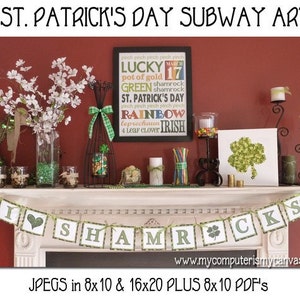 St. Patrick's Day or March Subway Art - Printable INSTANT DOWNLOAD - Etsy