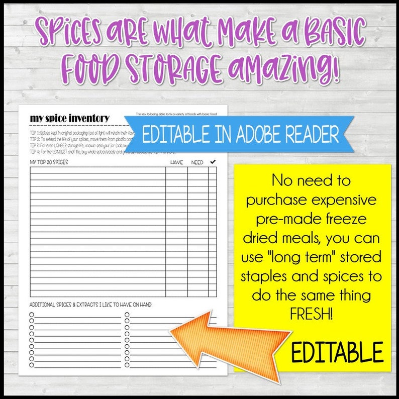 FOOD STORAGE Recipe Binder, Emergency Preparedness, Printable RECIPE Organizer, Emergency Prep, Prepper Printable Instant Download image 6