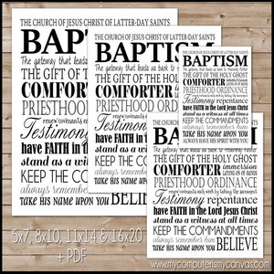 LDS BAPTISM Subway Art, Print or Sign, Convert Gift - Printable Instant ...