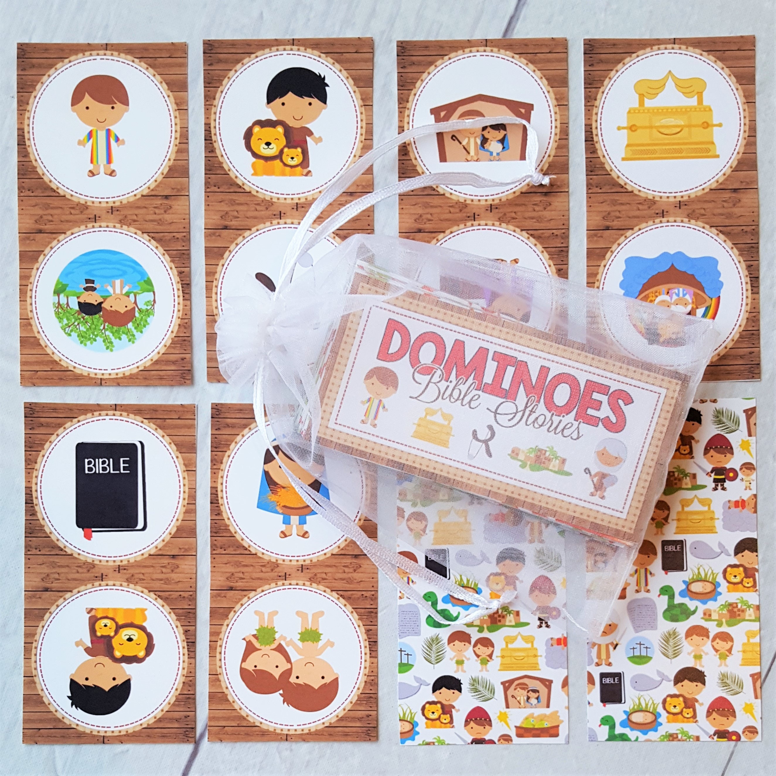 Printable Bible Stories Game DOMINOES Bible Story Game Etsy