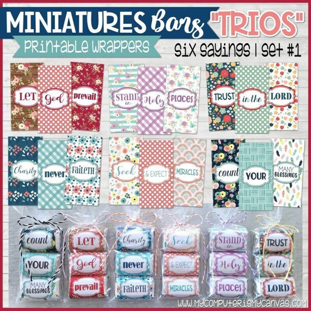 Assorted MINIATURES BARS Wrappers, Encouragement, Scripture, Christian ...