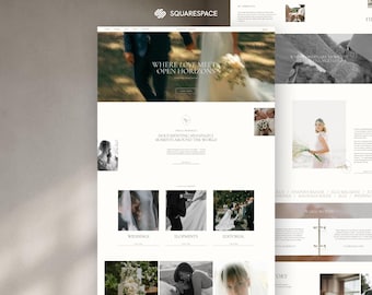 Modèle de portfolio de photographe élégant Squarespace | Mariage et site éditorial