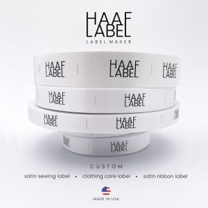 Custom Satin Labels for Sewing – Ribbon Labels, Care Labels, Scrunchie Labels, Satin Logo Tags