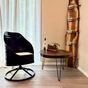 Live Edge Walnut Wine Rack: Rustic Reclaimed Wood 5-Bottle Holder