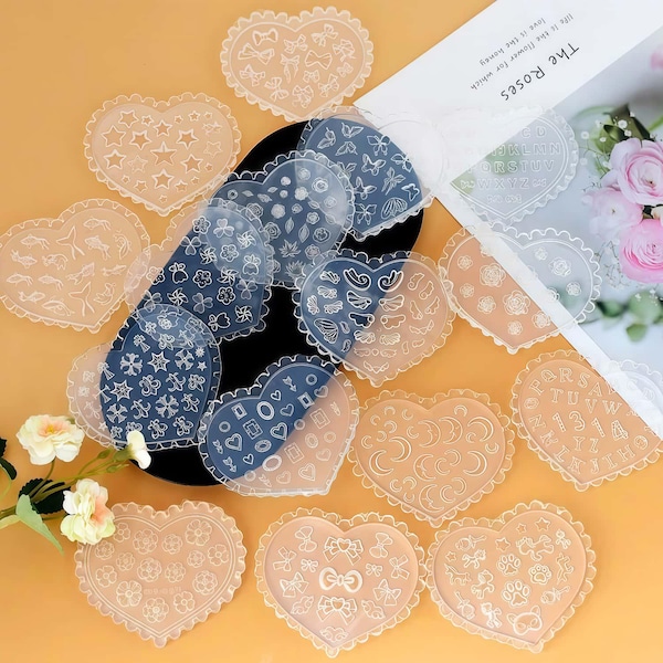 Molde de silicona para decoración de uñas con 160 estilos de flores, para manicura, con bonitas flores, para decorar uñas.