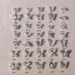 3 pcs Butterfly Metal Charms Metal Deco Charms Nail Art Nail Charms Alloy Nail