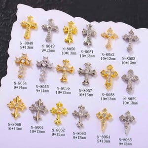 1 pcs Cross Metal Charms Metal Deco Charms Nail Art Nail Charms Alloy Nail