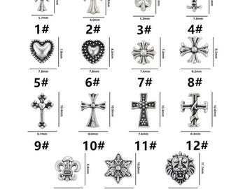 5 pcs Cross Metal Charms Metal Deco Charms Nail Art Nail Charms Alloy Nail,Deverise shinning peal