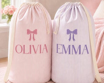 Matching Personalized Laundry Bags for Roommates, Coquette Dorm Laundry Bag, Sorority Sister Gift