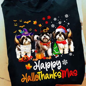 Shih Tzu Hund Halloween Weihnachten Shih Tzu T Shirt, Shih Tzu T Shirt - Shih Tzu Hund Geschenk, Shih Tzu Mutter Geschenk, Shih Tzu, Shih Tzu