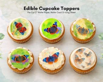 Butterfly Edible Cupcake Toppers – Precut Wafer Paper, Card, or Icing