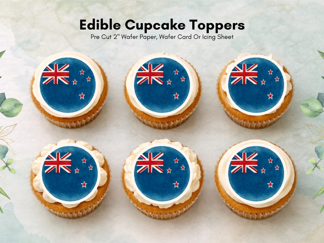 New Zealand Flag Edible Cupcake Toppers – 2