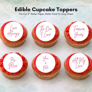 Décorations pour cupcakes comestibles pour la Saint-Valentin 12 x 2", décorations de gâteau message d'amour