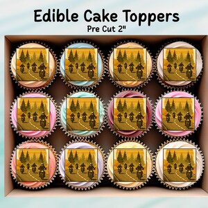 Motorradfahrer Essbare Cupcake-Topper 30,5 x 5,1 cm – Vorgeschnittene Oblaten, Karte oder Zuckerguss-Bogen, Cupcakes, Kekse, Kuchen, Geburtstag, Motorräder