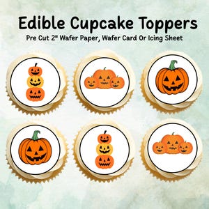 Halloween Essbare Cupcake Toppers 30,5 x 5,1 cm - Essbare Kürbis-Cupcake-Topper
