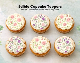 Decorazioni commestibili a forma di rosa per cupcake – Decorazioni floreali per torte 30 x 5 cm