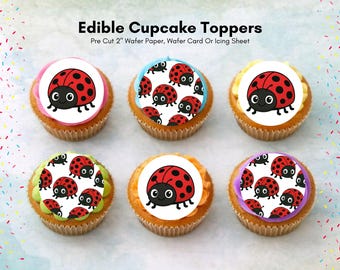 Ladybug Cupcake Toppers – Lady Bird Cake Decorations 12 x 2"