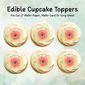 Rote Mohnblume essbare Cupcake Toppers: Gedenktag Kuchen Dekorationen 30,5 x 5,1 cm vorgeschnitten