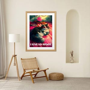 Divertente poster da parete in vinile retrò con gatto - Divertente poster retrò in vinile, Simpatico gatto con occhiali da sole stampabile, Decorazione vintage per sala musica