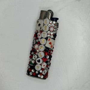 Let’s Play Poker Inspired Bedazzled Lighter
