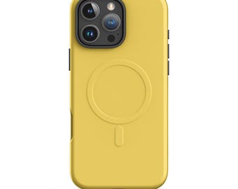 Sunshine Yellow iPhone Case: MagSafe Compatible, Minimalist Matte Finish