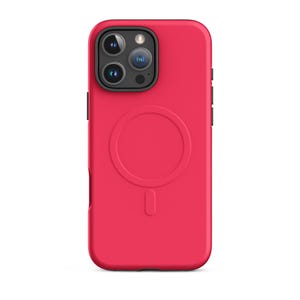 Hot Pink Solid Case | Compatible with iPhone 16, 15, 14 (All models) | MagSafe Friendly | Minimalist Matte Phone Case by PocketHue
