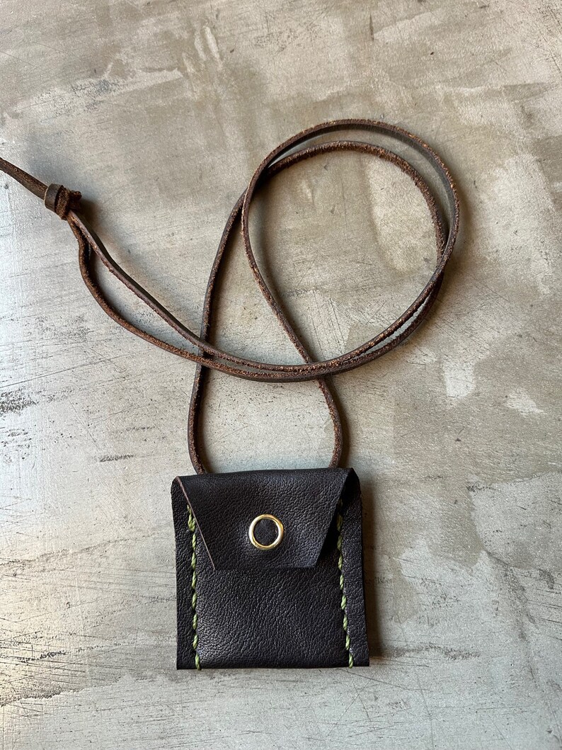 Leather Pouch Necklace - Etsy