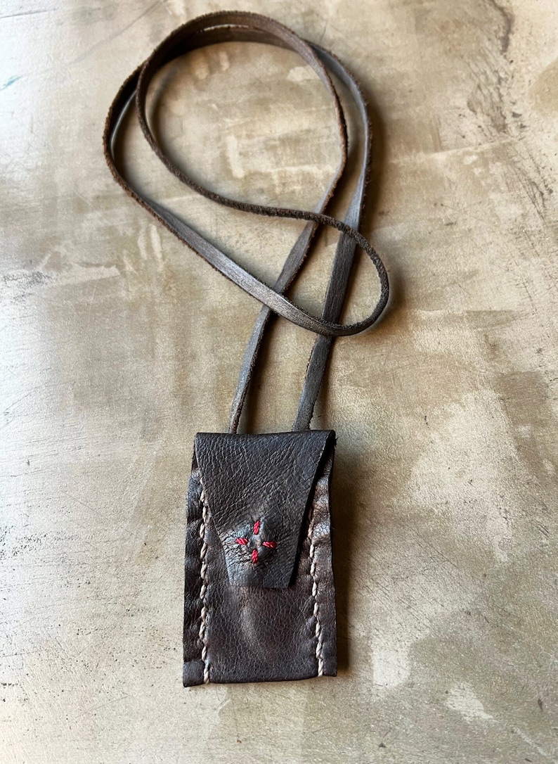Leather Keepsake Pouch Necklace - Etsy