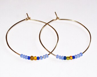 Gold Filled Hoops with African Beads