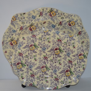 2 Victorian Chintz Platters by Johnson Bros. England-2 Platters