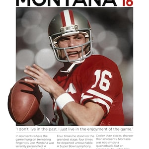 Joe Montana Poster, Football Wall Art, NFL Legend Wall Art, Sports Decor, Digital Download, Football Decor Gift for Fans.