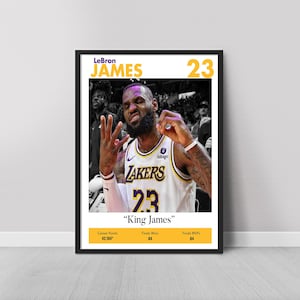Poster di Lebron James, decorazione murale a tema basket, decorazione murale a tema leggenda NBA, decorazione per palestra, download digitale, regalo decorativo a tema basket per gli appassionati di sport.